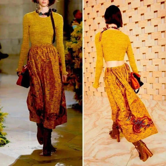 Ulla Johnson Marcellina Knit Taffeta Cutout Midi Dress Size 8 - Picture 3 of 17